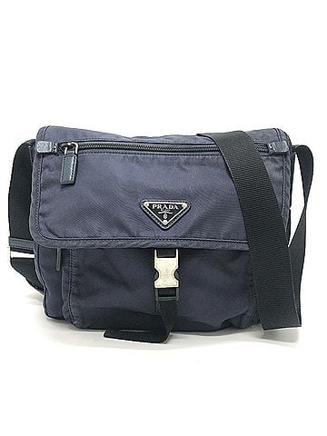 Prada PRADA 1BD994 Triangle Bag, Crossbody Shoulder Logo Plate, Flap, Messenger Nylon, Women's, Navy (view 2)