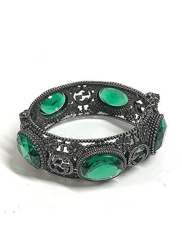 Gucci GUCCI Flower Bangle, Interlocking G Stone, Bijou Bracelet, Accessory, Jewelry, SV925, Men's, Women's, Silver (view 1)