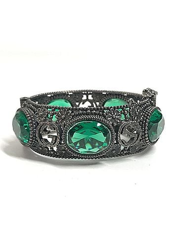 Gucci GUCCI Flower Bangle, Interlocking G Stone, Bijou Bracelet, Accessory, Jewelry, SV925, Men's, Women's, Silver (view 2)