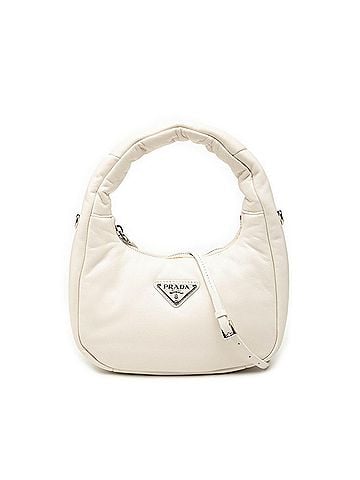 Prada Prada Triangle Logo Plate Handbag Shoulder Bag 2WAY 1BA384 White Padded Nappa Leather Women's PRADA (view 1)