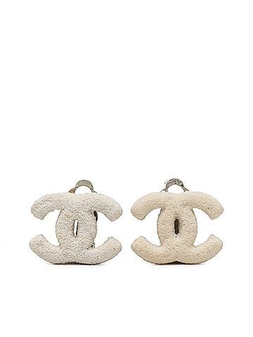 Chanel Chanel Coco Mark Earrings 03A White Metal Women's CHANEL (view 1)