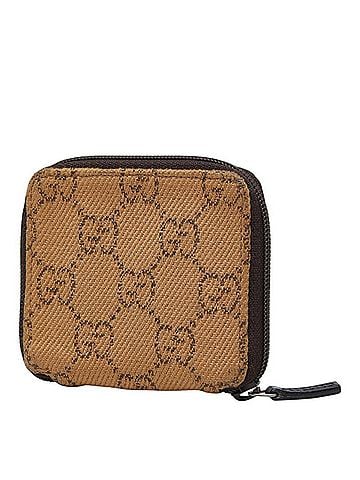 Gucci Gucci GG Canvas Round Zip Wallet/Coin Case 03998 Beige Leather Women's GUCCI (view 2)