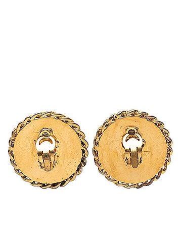 Chanel Chanel Vintage Chain Earrings, Gold and Black Plated, Faux Pearl, Women's. (view 2)