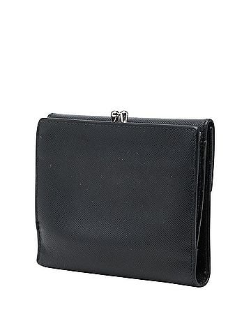 Prada Prada Triangle Logo Plate Saffiano Leather Bi-fold Wallet, Black Leather, Women's PRADA (view 2)