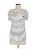 Papermoon Stripes White Black Short Sleeve Blouse Size M - photo 1