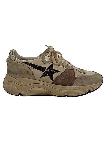 Golden Goose Golden Goose Running Sole Panelled Sneakers in White Nylon and Suede (view 1)