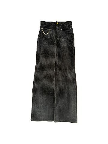 Ganni Ganni Magny Chain Accent Trousers in Black Corduroy (view 1)