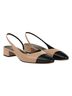 Veronica Beard 100% Leather Solid Black Tan Heels Size 9 1/2 - photo 1