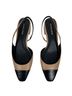 Veronica Beard 100% Leather Solid Black Tan Heels Size 9 1/2 - photo 4