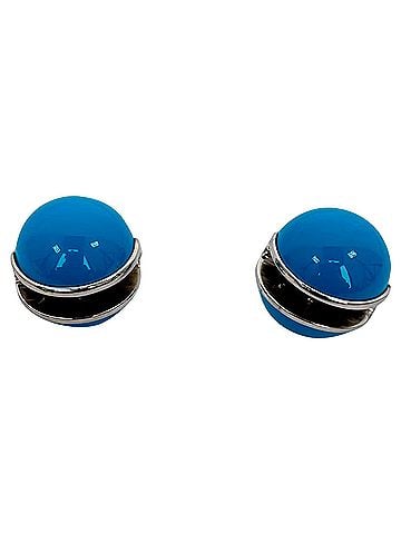 Alaïa Alaïa Sphere Enamel Earrings in Light Blue Brass (view 2)