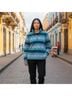 L.L.Bean 100% Polyester Print Blue Green Pullover Sweater Size L - photo 4