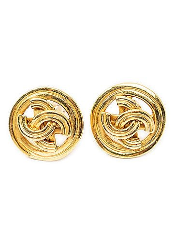 Chanel CC Round Clip On Earrings (view 1)