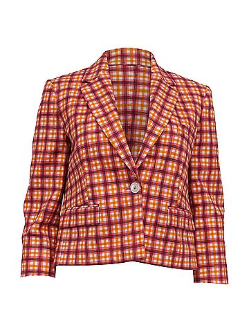 Michael Kors Michael Kors Collection Plaid Blazer in Multicolor Cotton (view 1)