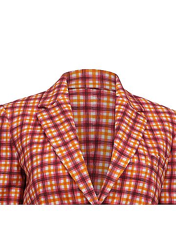 Michael Kors Michael Kors Collection Plaid Blazer in Multicolor Cotton (view 2)