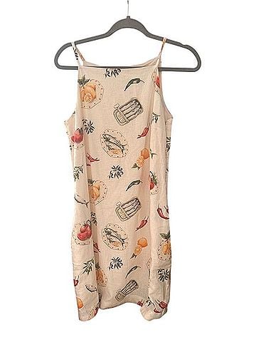 Magaschoni European Linen Fruit &amp; Sardine Print Mini Sundress Casual Dress (view 2)