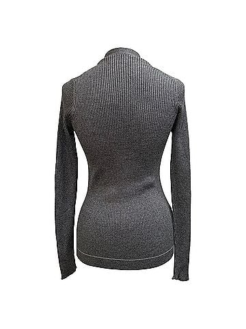 Prada Prada Ribbed-Knit Cardigan in Grey Wool (view 2)