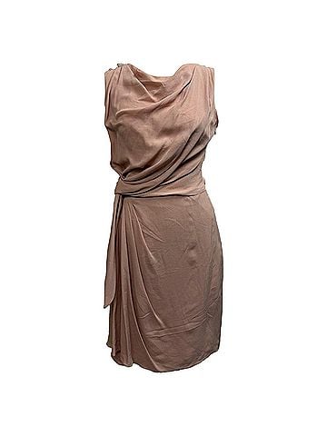 Christian Dior Dior Side Knotted Midi Dress in Pink Silk (view 1)
