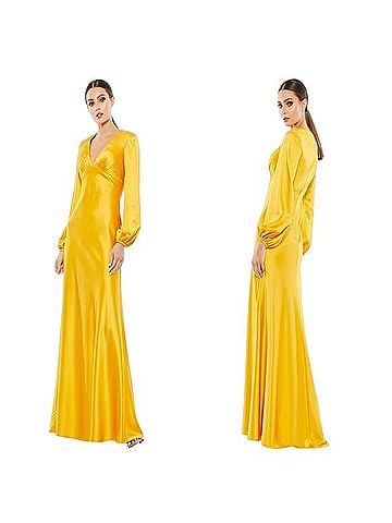 Mac Duggal Ieena for Mac Duggal Bishop Sleeve Evening Gown Cocktail Dress (view 1)