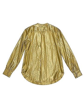 J.Crew Slim-fit Tuxedo Shirt in Gold Lamé Long Sleeve T-Shirt (view 2)