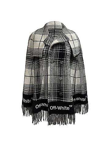 OFF-WHITE Off-White Blanket Plaid Cape in Multicolor Wool (view 1)
