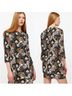 A.L.C. 100% Silk Floral Black White Pink Orange Green Cocktail Dress Size 0 - photo 4