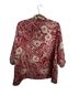 Cherry Berry Floral Red Short Sleeve Blouse Size L - photo 2