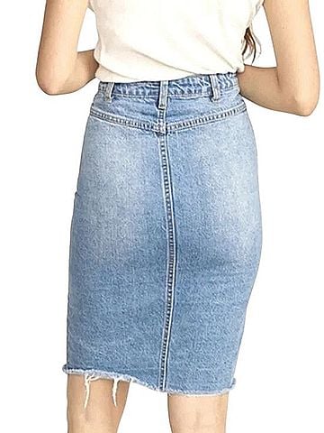 Marine Layer Brooke Button Down Denim Skirt (view 2)