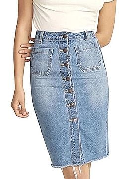 Marine Layer Brooke Button Down Denim Skirt (view 1)