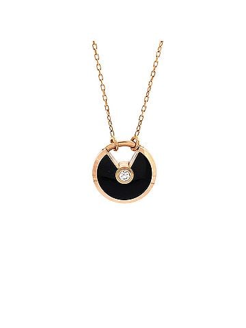 Cartier Amulette de Cartier Pendant Necklace 18K Rose Gold with Onyx and Diamond Small (view 1)