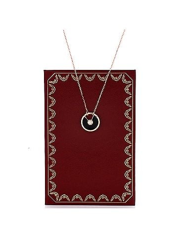 Cartier Amulette de Cartier Pendant Necklace 18K Rose Gold with Onyx and Diamond Small (view 2)