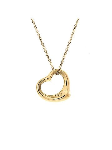 Tiffany & Co. Elsa Peretti Open Heart Pendant Necklace 18K Yellow Gold 16mm (view 1)