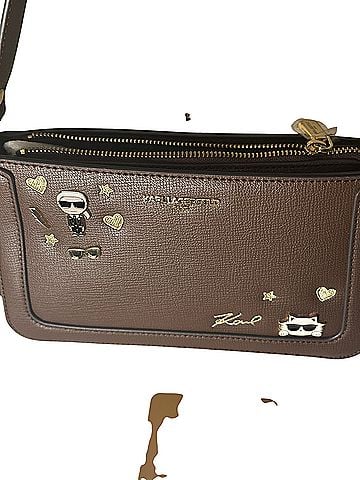 Karl Lagerfeld Paris Leather Crossbody Bag (view 2)