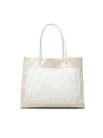 Fendi Coated Canvas Trimmed Zucca Mesh Tote (view 1)