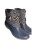 Sperry Top Sider 100% Rubber Houndstooth Gray Blue Boots Size 9 - photo 1