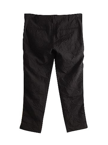 Ann Demeulemeester Ann Demeulemeester Gold Stripe Side Detail Cropped Trousers in Black Nylon (view 2)
