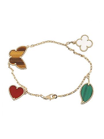 Van Cleef & Arpels Van Cleef &amp; Arpels Lucky Alhambra 4-Motif Bracelet, 18K (Yellow Gold), Women's, Gold Tone, VCARD79600 (view 2)