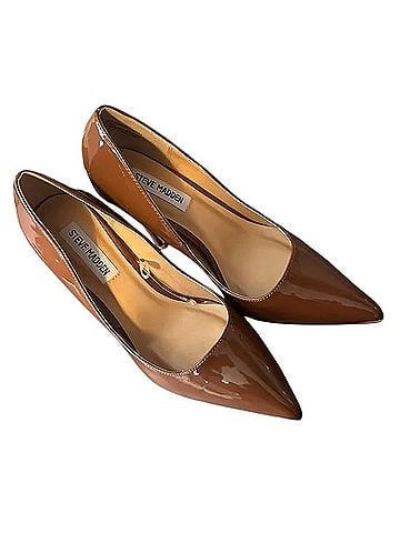 Steve Madden Chestnut Patent Pointed-Toe Stiletto Pumps Heels (view 2)