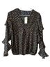 Max Edition 100% Polyester Polka Dots Black Tan Long Sleeve Blouse Size S - photo 1