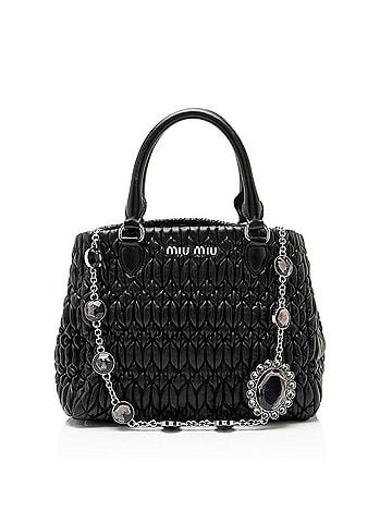 Miu Miu Miu Miu Matelasse Leather Crystal Medium Tote (view 1)