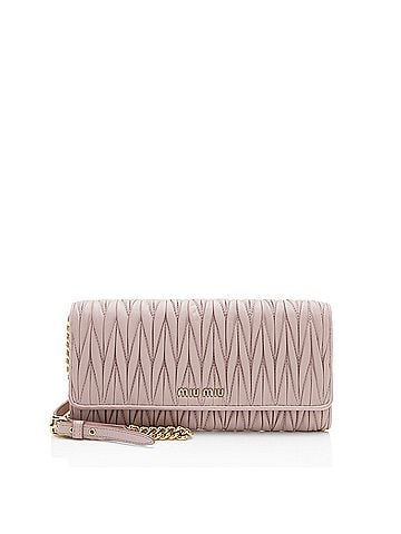 Miu Miu Miu Miu Matelasse Leather Chain Wallet (view 1)