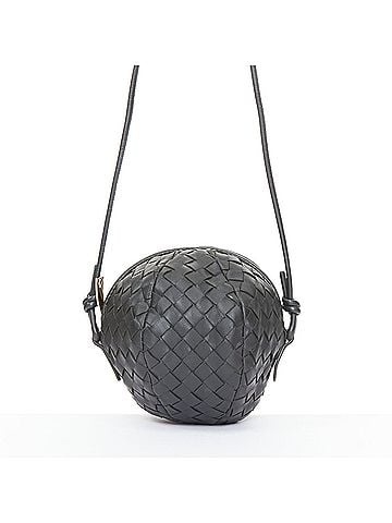 Bottega Veneta Bottega Veneta Mava Mini dark grey woven leather crossbody bag (view 1)