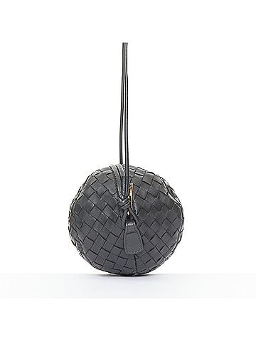 Bottega Veneta Bottega Veneta Mava Mini dark grey woven leather crossbody bag (view 2)