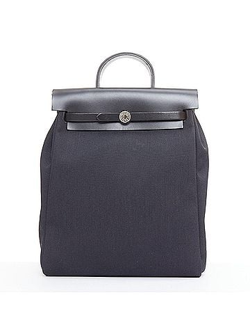 Hermès Hermes Herbag A Dos Backpack toile canvas leather bag (view 1)