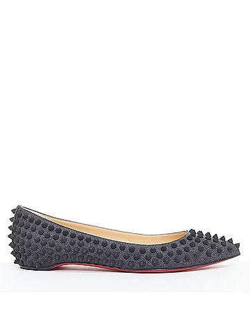Christian Louboutin Christian Louboutin Pigalle Spikes Flat flannel studded shoes (view 2)