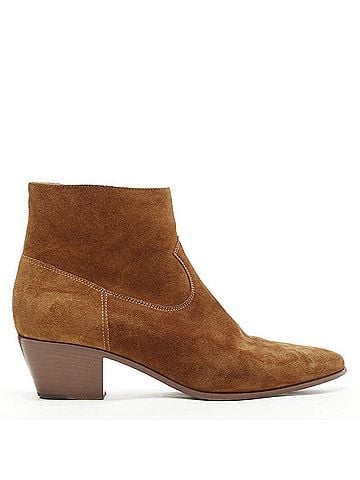 Saint Laurent Saint Laurent Wyatt tan brown suede almond toe boots (view 1)