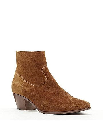 Saint Laurent Saint Laurent Wyatt tan brown suede almond toe boots (view 2)