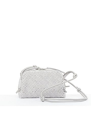 Bottega Veneta Bottega Veneta Concert Pouch suede strass woven shoulder bag (view 1)