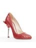 Prada 100% Leather Red Prada red croc red rocket flame heel pump Size EU 36 - photo 2