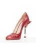 Prada 100% Leather Red Prada red croc red rocket flame heel pump Size EU 36 - photo 4