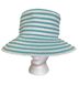 Eric Javits Stripes White Teal Sun Hat One size - photo 1